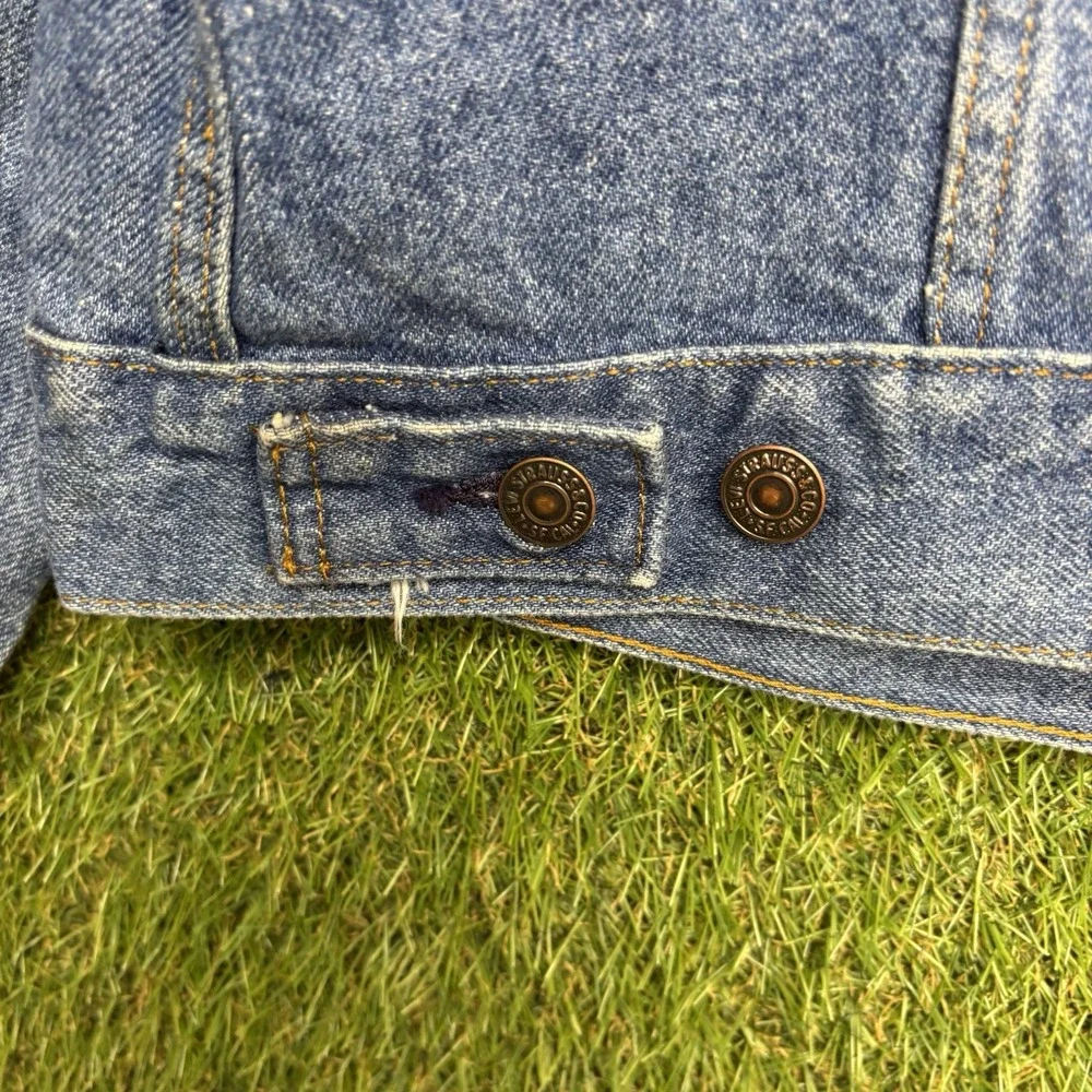 Vintage 70s Levis Denim Jacket Mens 42R Button Front Type 3 Trucker 70506-0214